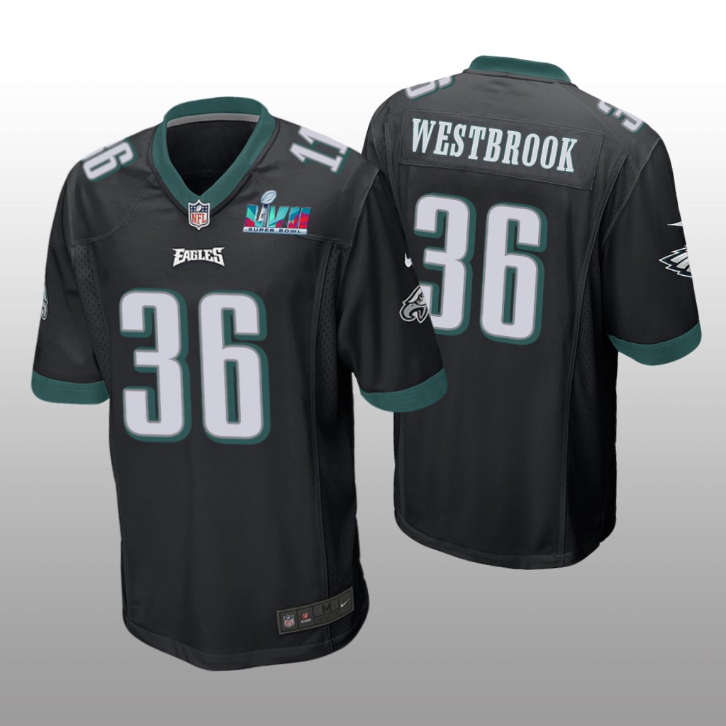 Philadelphia Eagles Brian Westbrook Black Game Jersey Super Bowl LVII - Men's