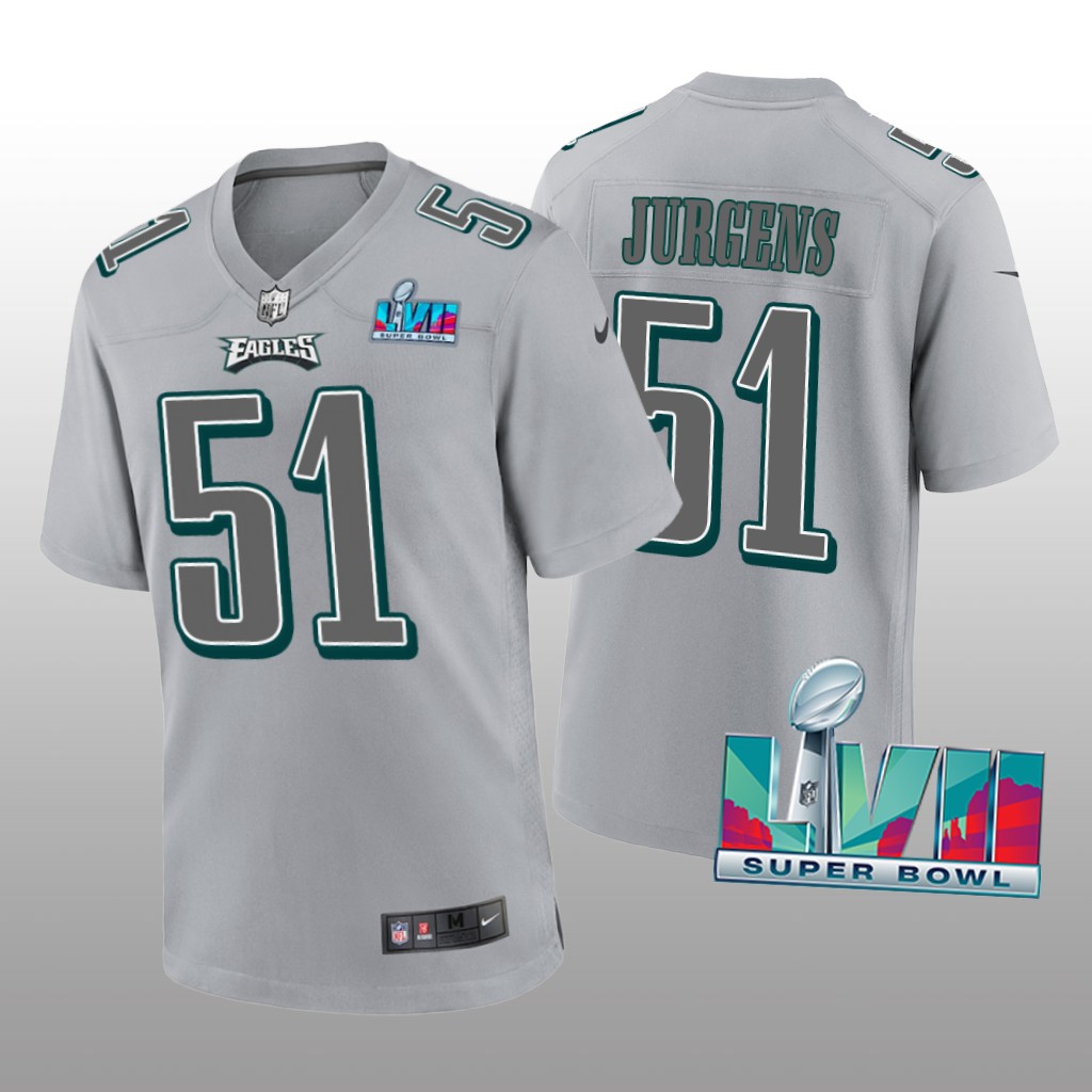 Philadelphia Eagles Cam Jurgens Gray Atmosphere Jersey Super Bowl LVII - Men's
