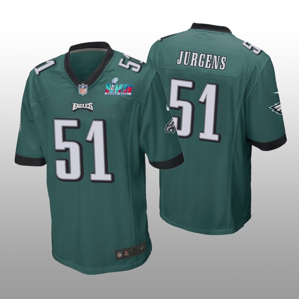 Philadelphia Eagles Cam Jurgens Midnight Green Game Jersey Super Bowl LVII - Men's