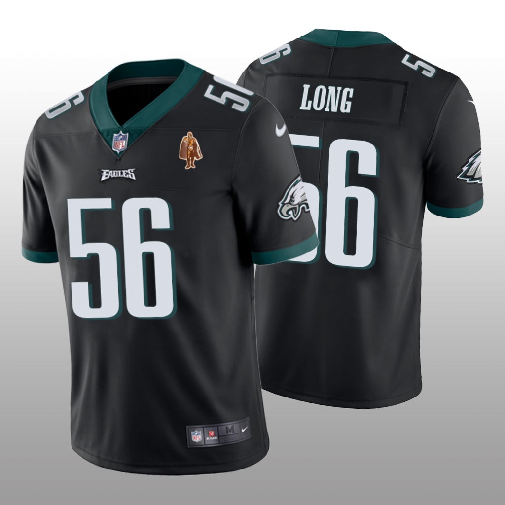Philadelphia Eagles Chris Long Black Jersey Walter Payton Man of the Year Award Patch - Men's