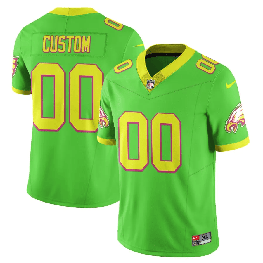 Philadelphia Eagles City Edition Vapor Limited Custom V2 Bright Green Jersey - All Stitched