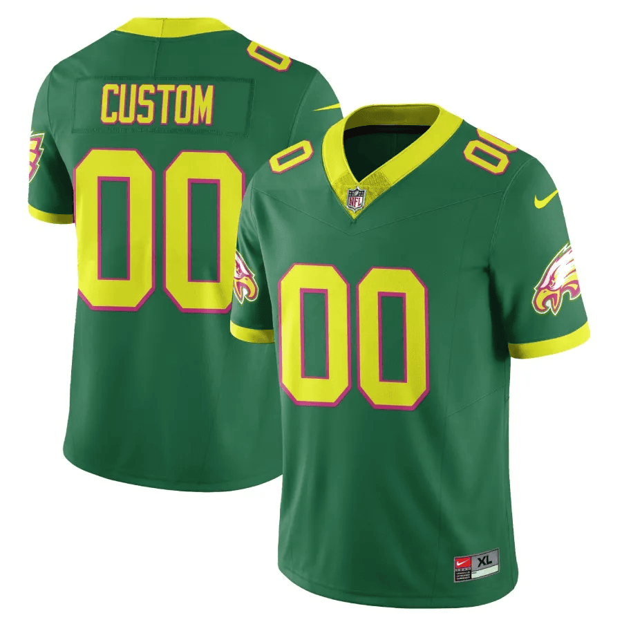 Philadelphia Eagles City Edition Vapor Limited Custom V2 Green Jersey - All Stitched