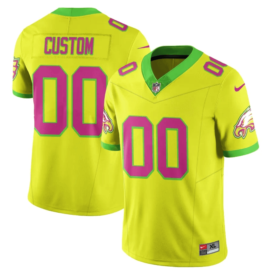 Philadelphia Eagles City Edition Vapor Limited Custom V2 Yellow Jersey - All Stitched