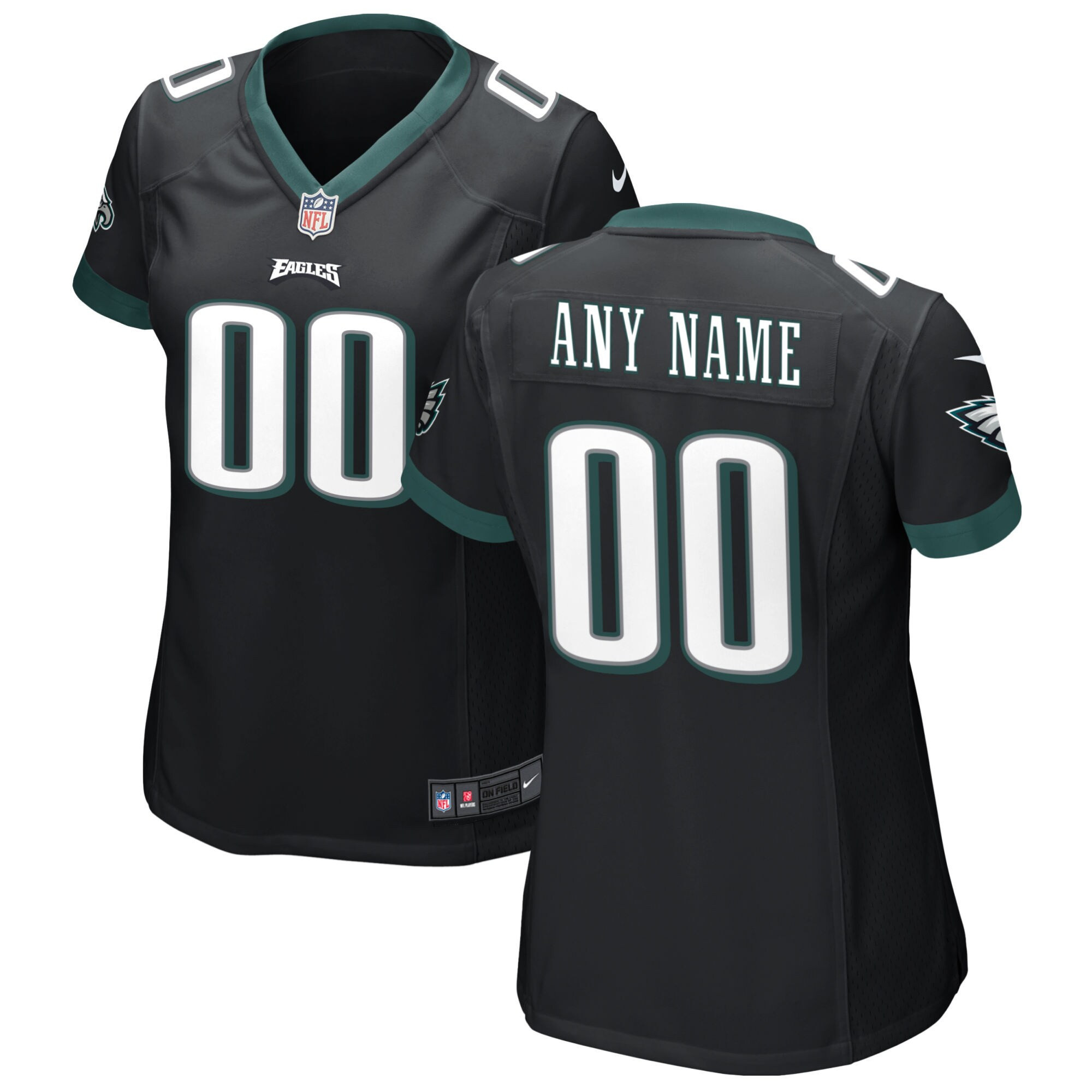 Philadelphia Eagles Custom Game Black Jersey - All Stitched