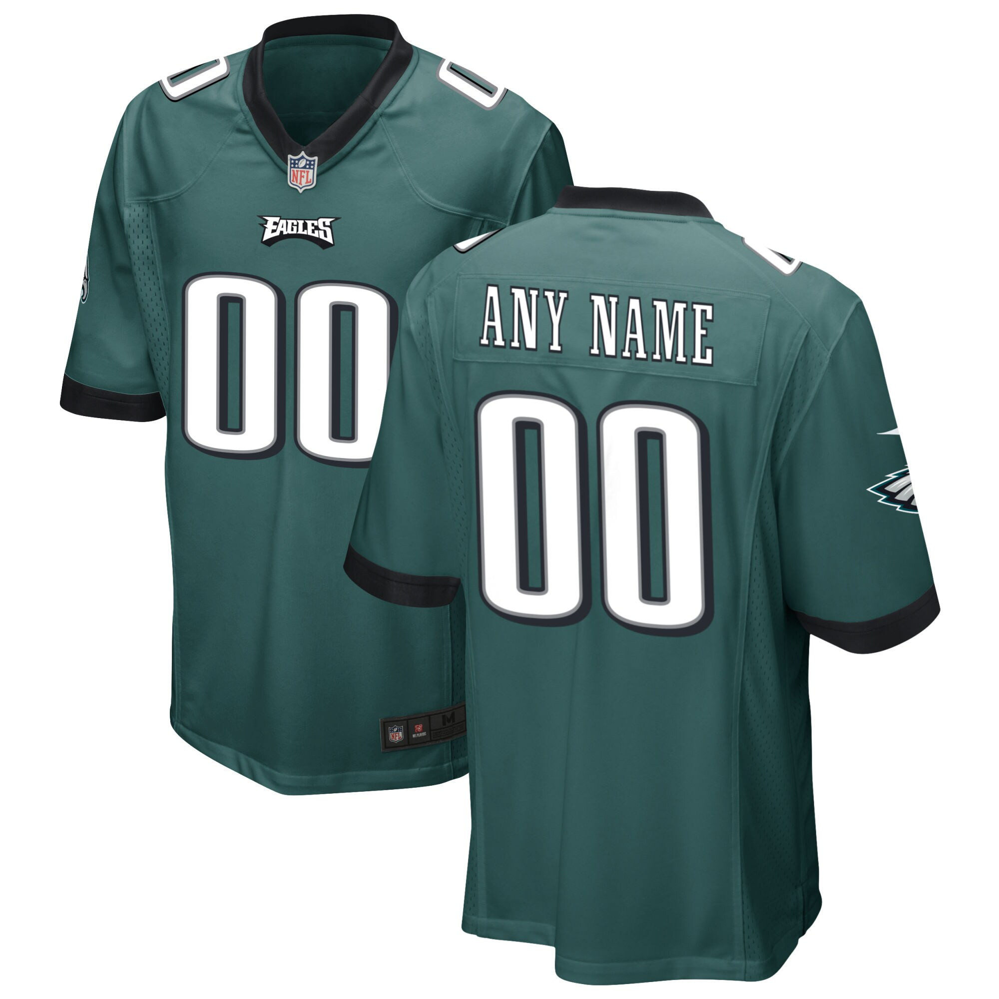 Philadelphia Eagles Custom Game Midnight Green Jersey - All Stitched