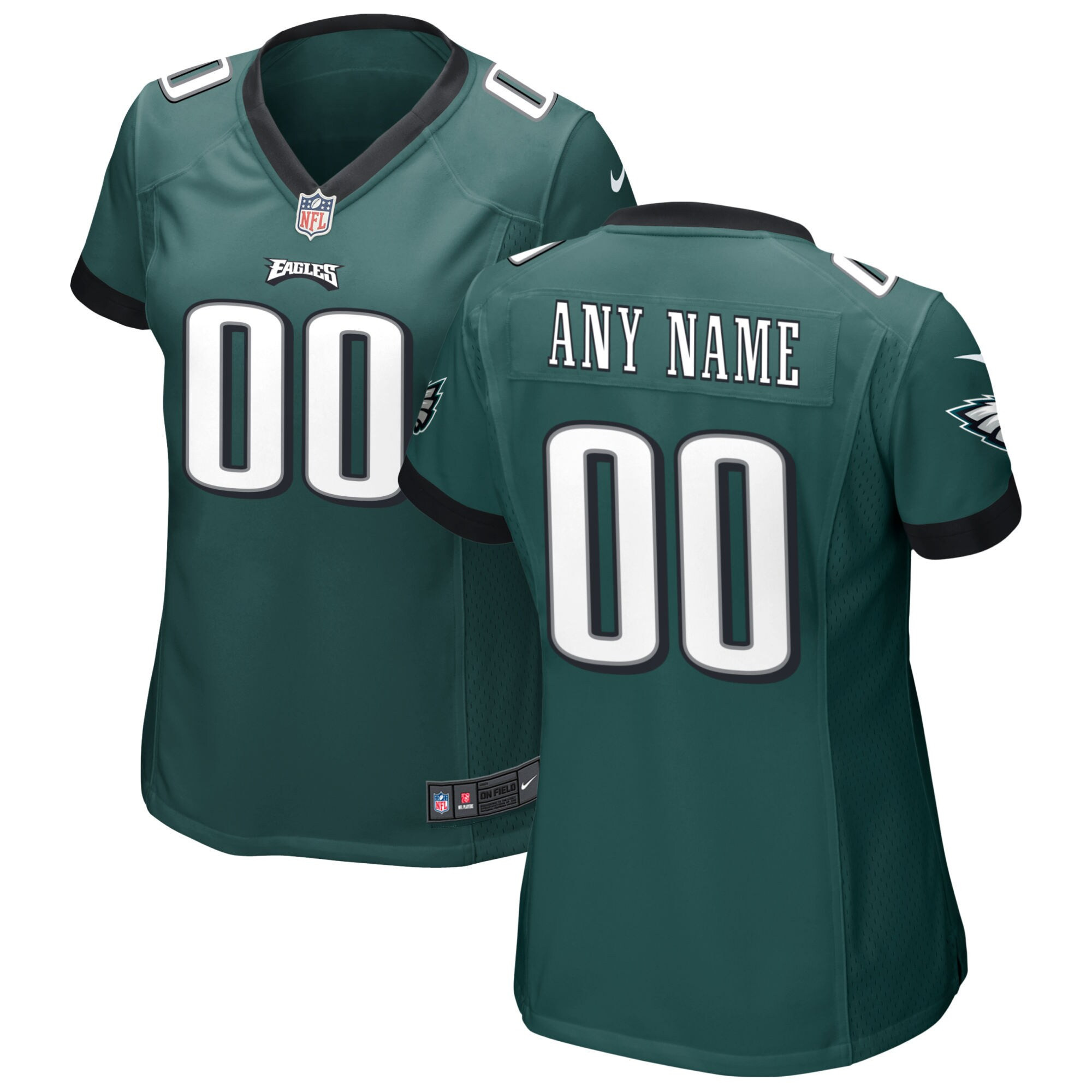 Philadelphia Eagles Custom Game Midnight Green Jersey - All Stitched
