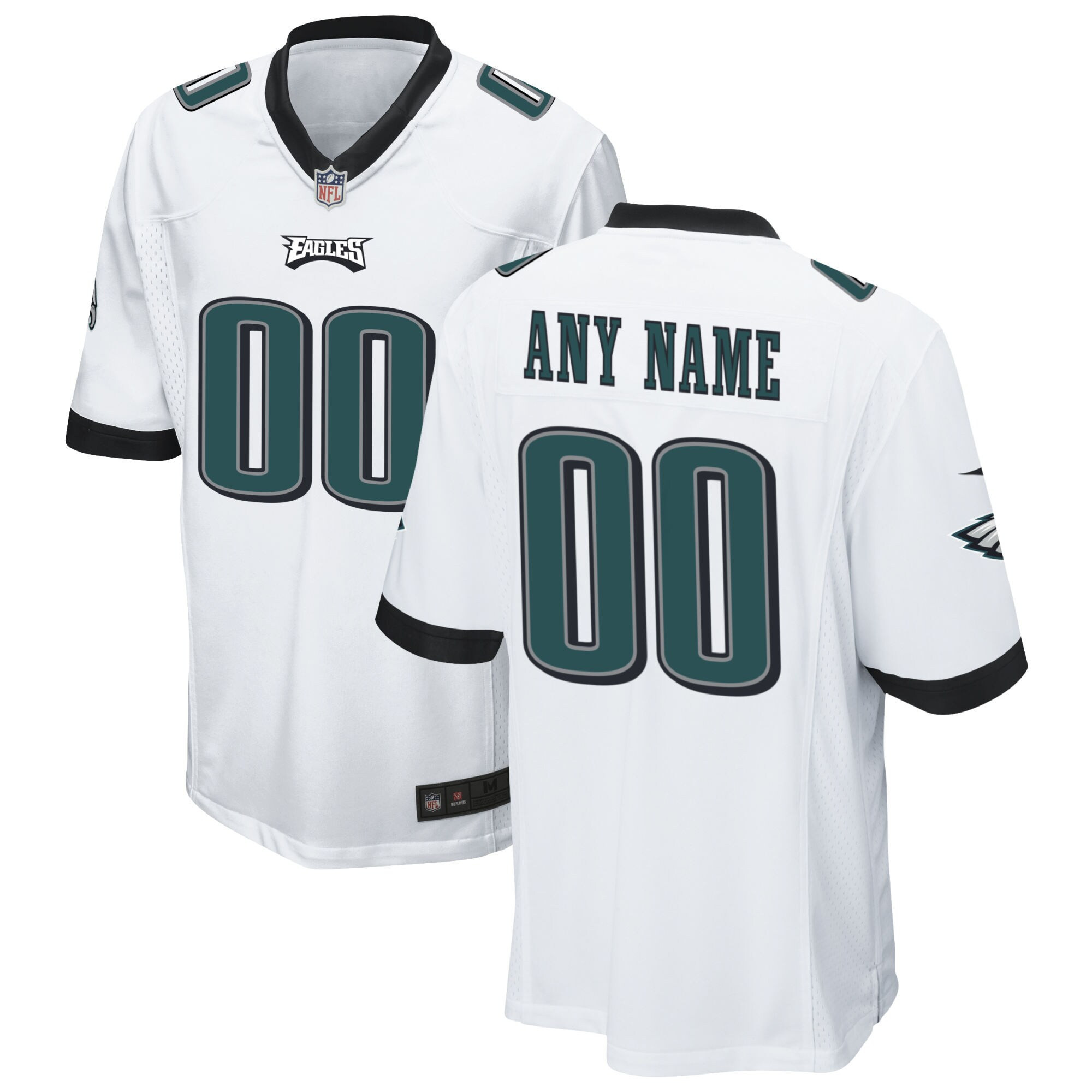 Philadelphia Eagles Custom Game White Jersey - All Stitched