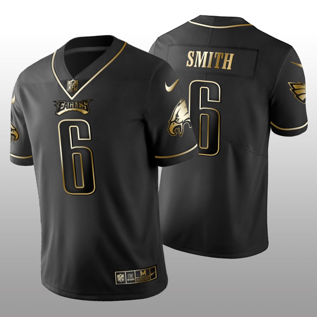 Philadelphia Eagles DeVonta Smith Black Jersey Golden Edition Men's