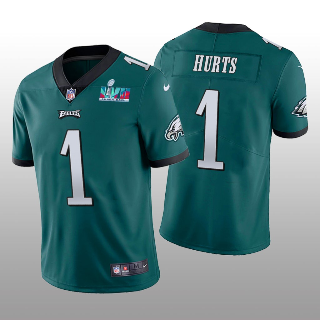 Philadelphia Eagles Jalen Hurts Green Vapor Limited Jersey Super Bowl LVII - Men's