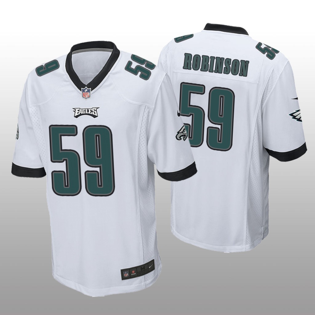 Philadelphia Eagles Janarius Robinson White Jersey Game - Men's