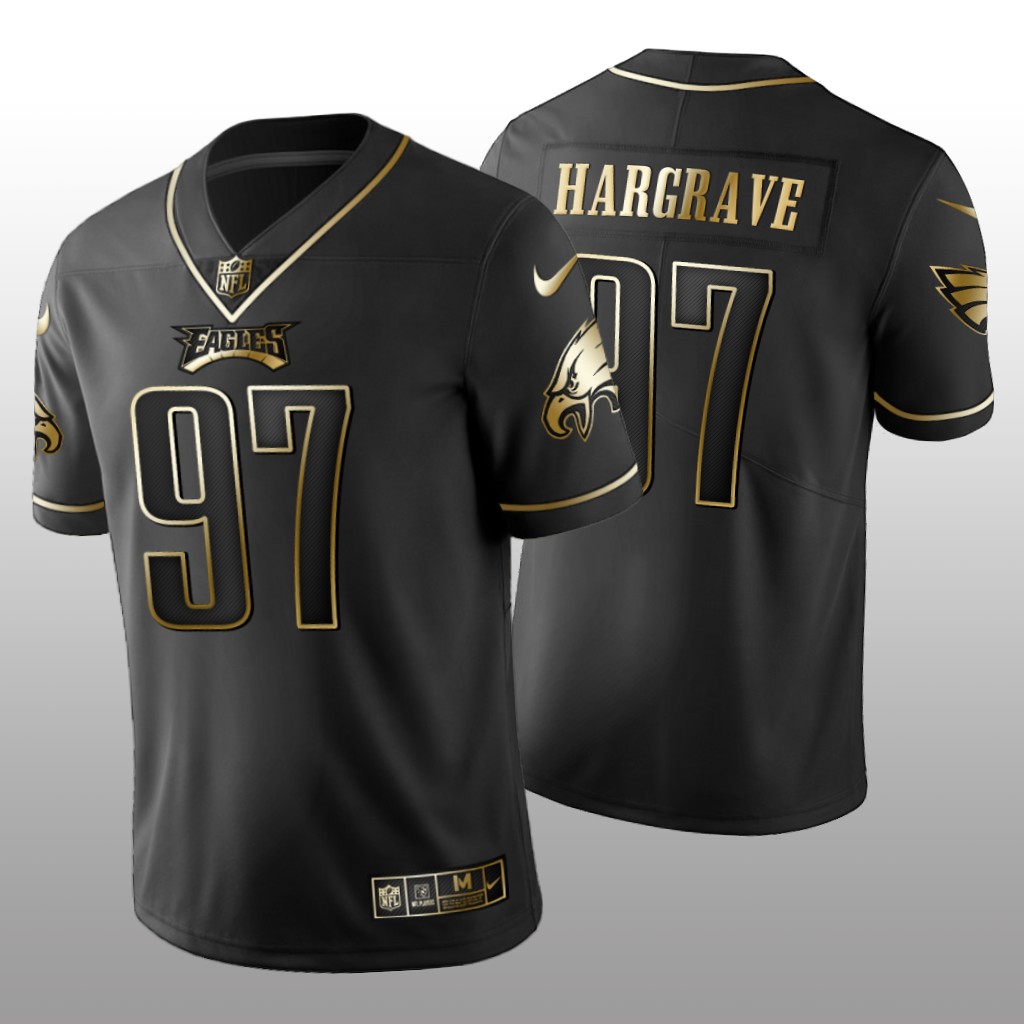 Philadelphia Eagles Javon Hargrave Black Jersey Golden Edition Men's