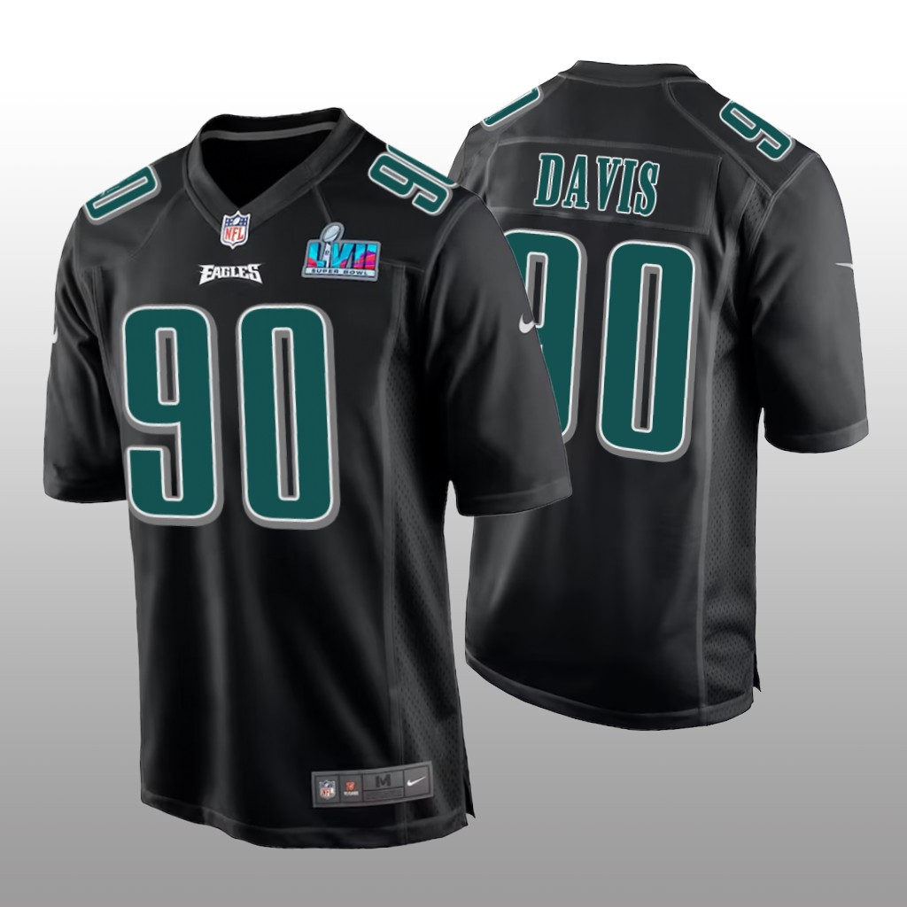 Philadelphia Eagles Jordan Davis Black Fashion Game Jersey Super Bowl LVII - Men's