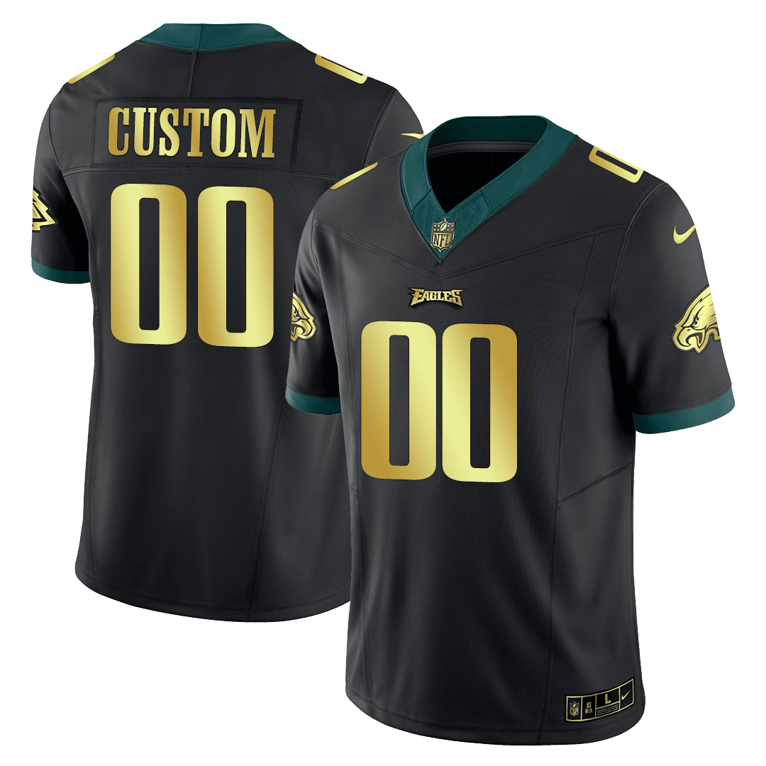 Philadelphia Eagles Kobe Bryant Black Gold Custom Jersey - All Stitched