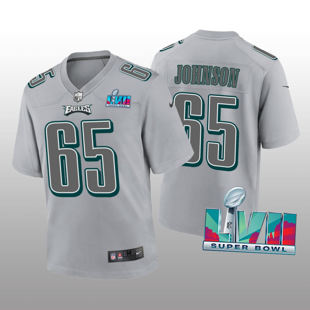 Philadelphia Eagles Lane Johnson Gray Atmosphere Jersey Super Bowl LVII - Youth