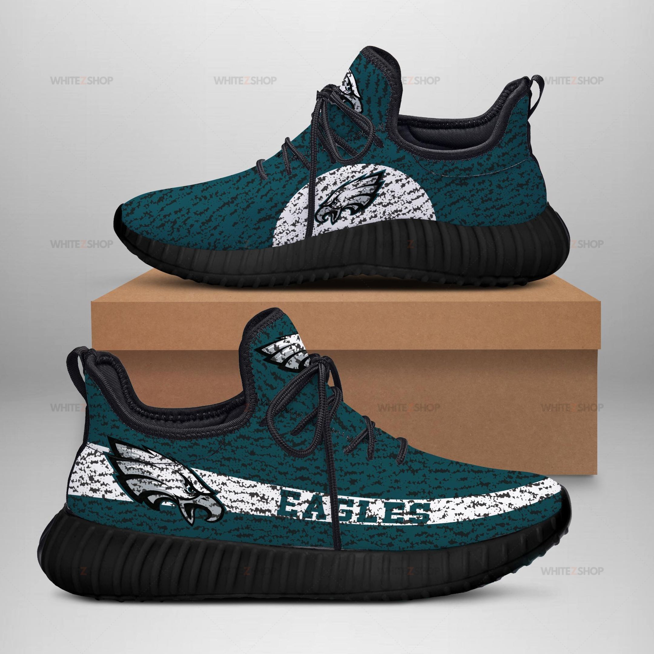 Philadelphia Eagles Limited Edition Men’S And Women’S Black Sole And Shoelaces Midnight Green Reze Shoes