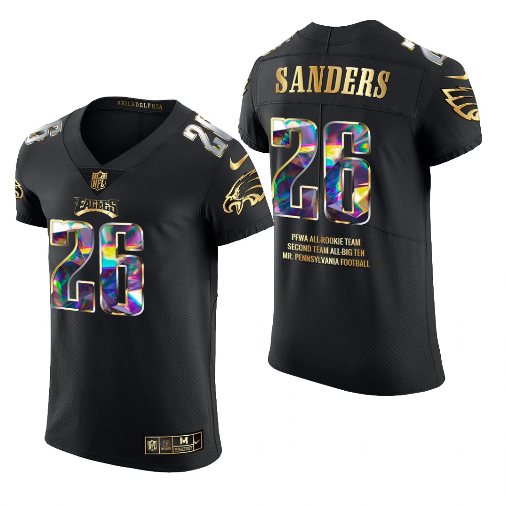 Philadelphia Eagles Miles Sanders Black Jersey Career Highlights Men's
