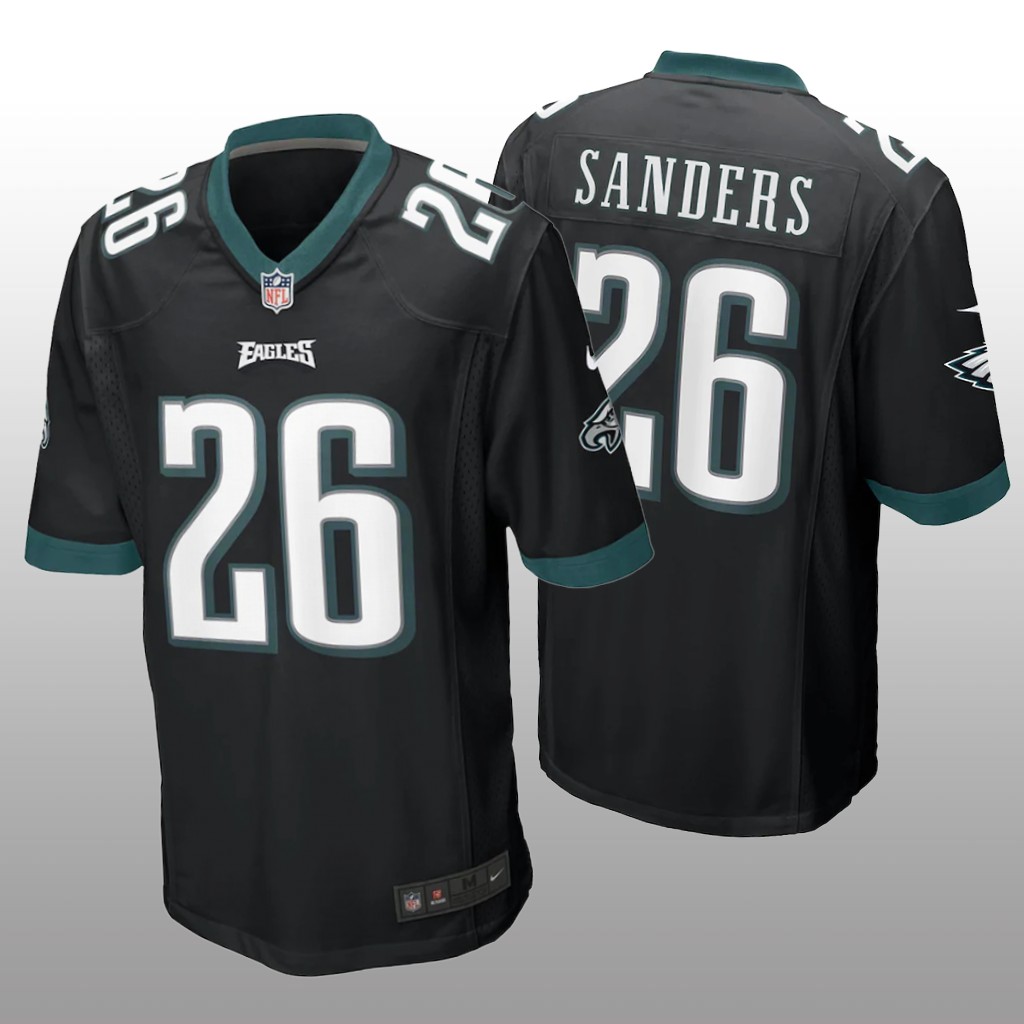Philadelphia Eagles Miles Sanders Black Jersey Game - Men's