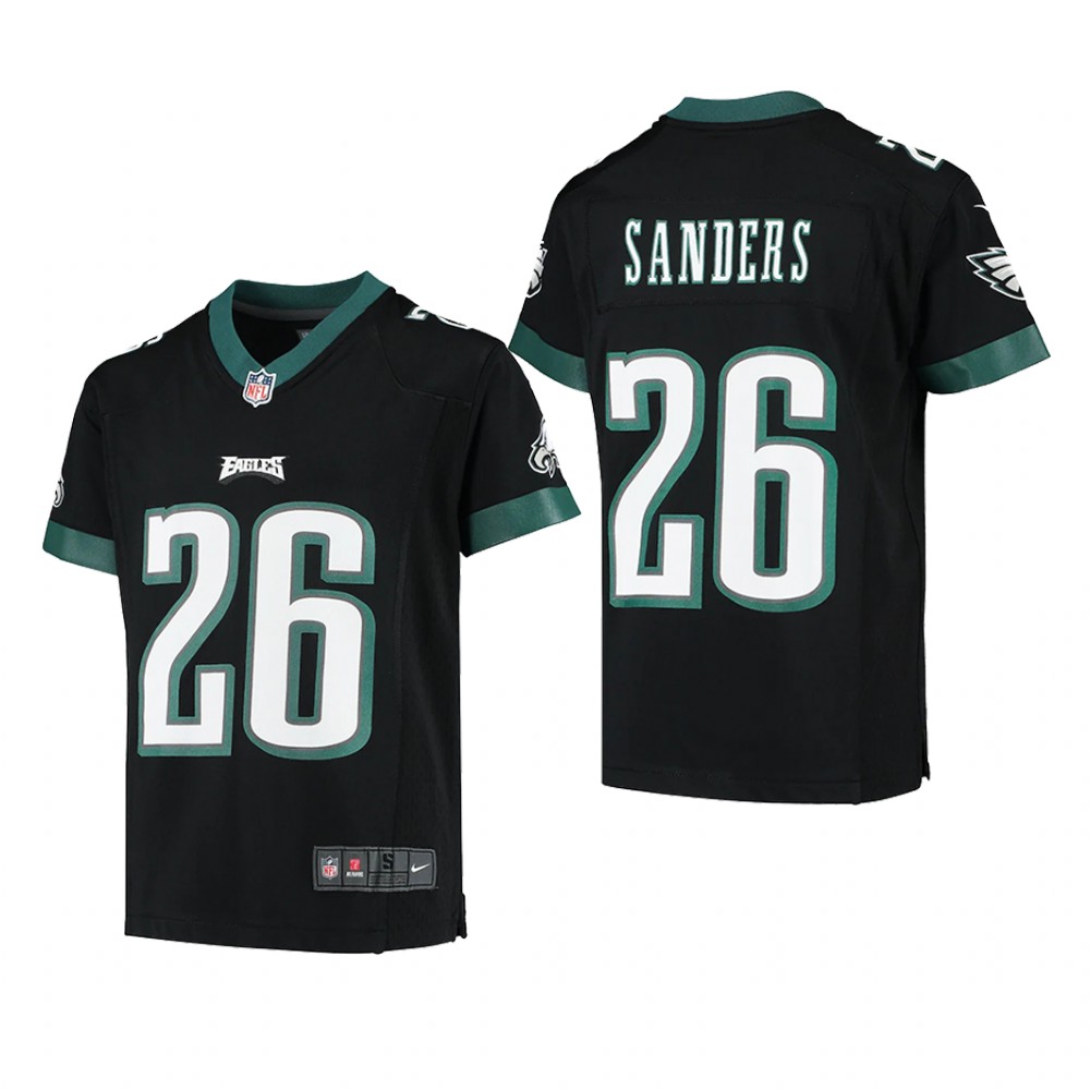Philadelphia Eagles Miles Sanders Black Jersey Game - Youth