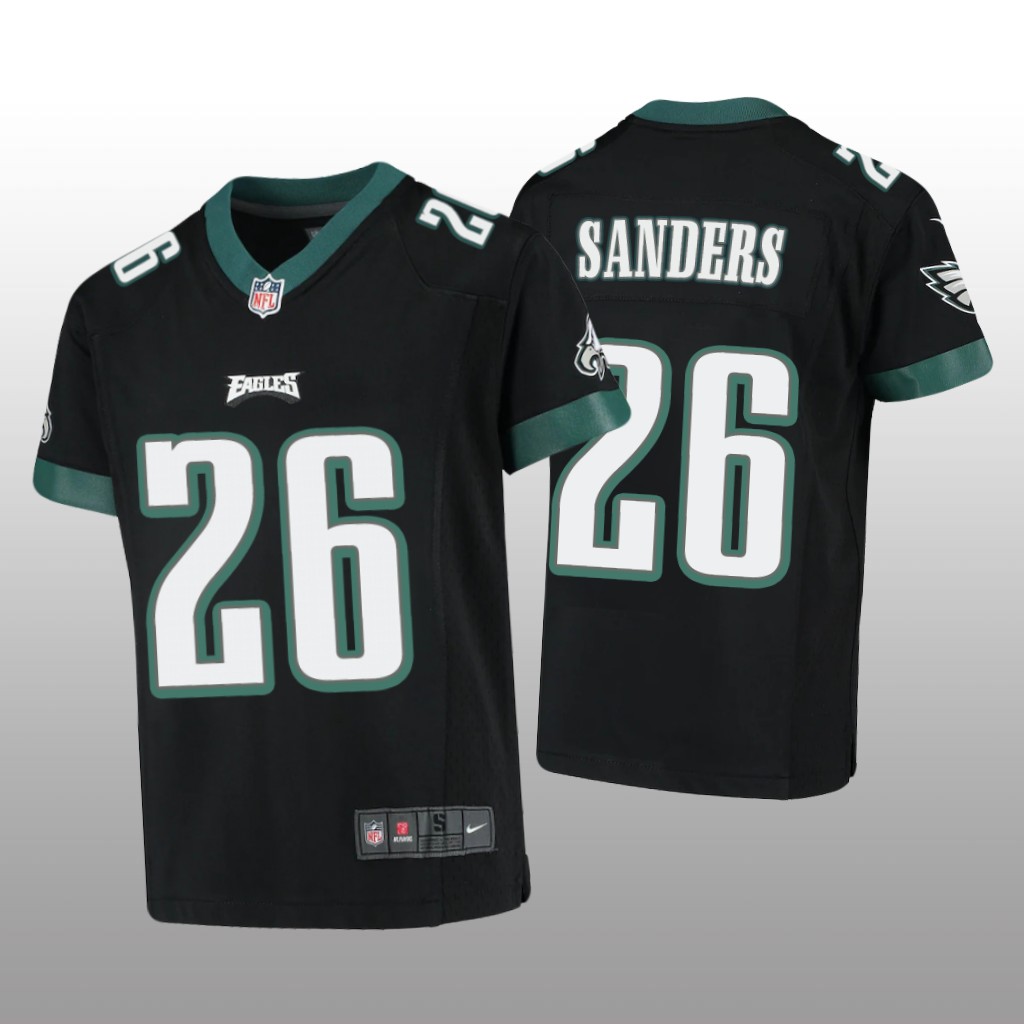 Philadelphia Eagles Miles Sanders Black Jersey Game - Youth