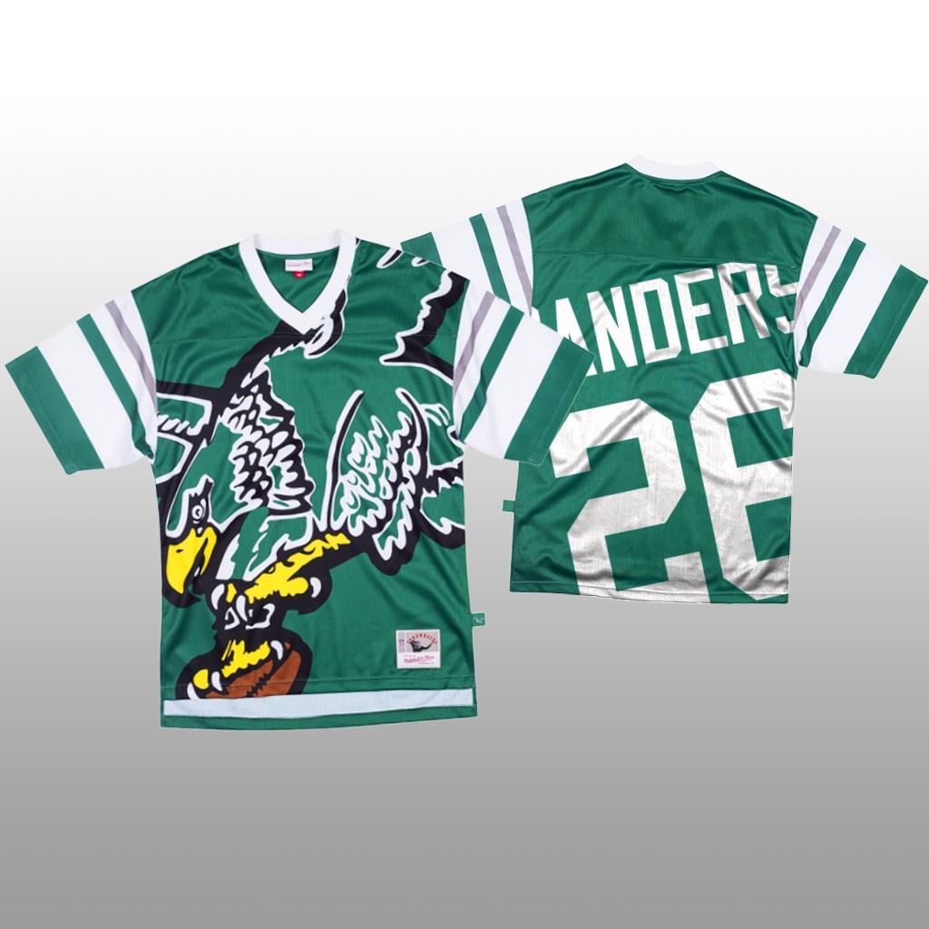 Philadelphia Eagles Miles Sanders Mitchell & Ness Green Jersey Big Face - Men's