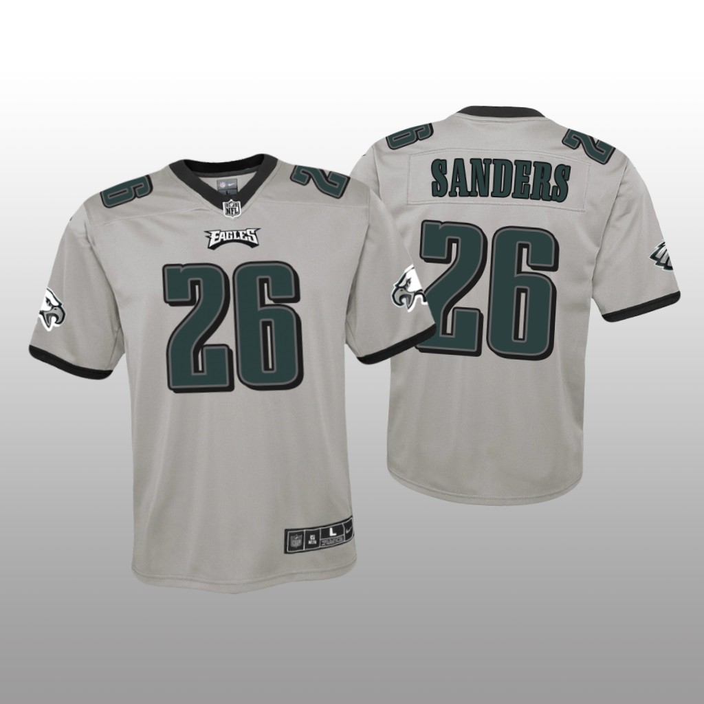 Philadelphia Eagles Miles Sanders Silver Jersey Inverted Game - Youth