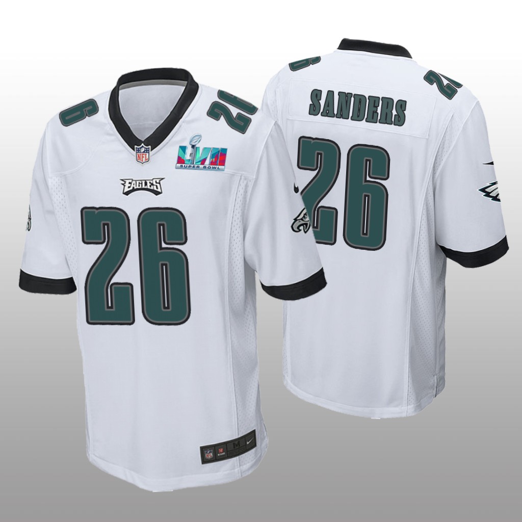 Philadelphia Eagles Miles Sanders White Game Jersey Super Bowl LVII - Men's