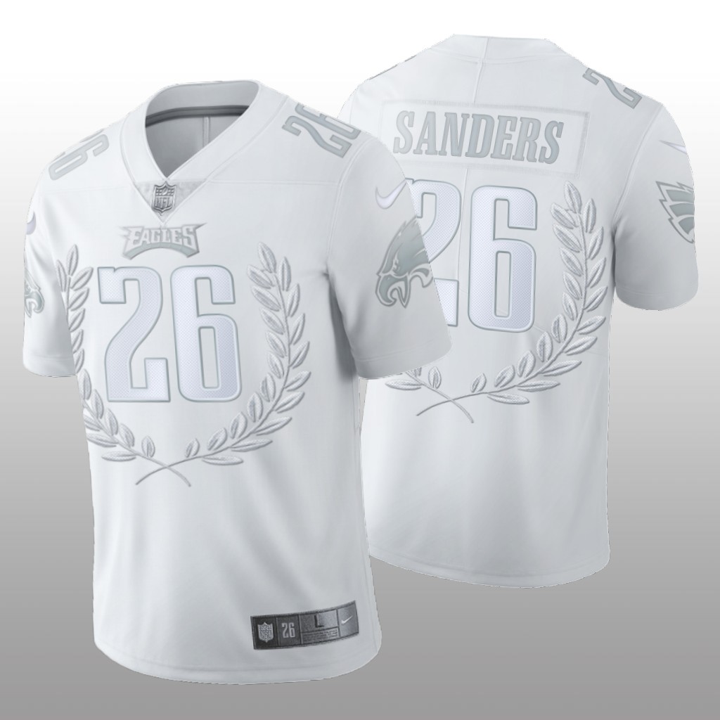 Philadelphia Eagles Miles Sanders White Jersey 2020 Platinum Limited