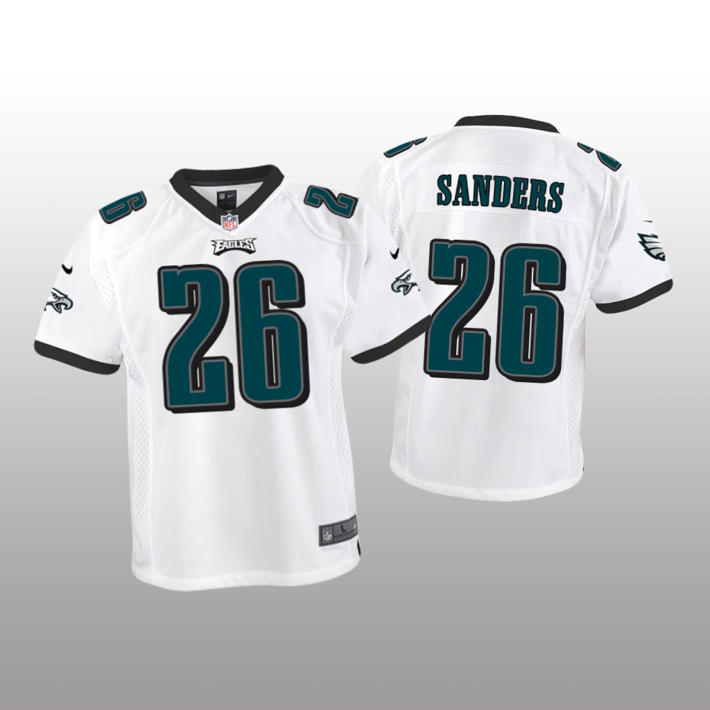 Philadelphia Eagles Miles Sanders White Jersey Game - Youth