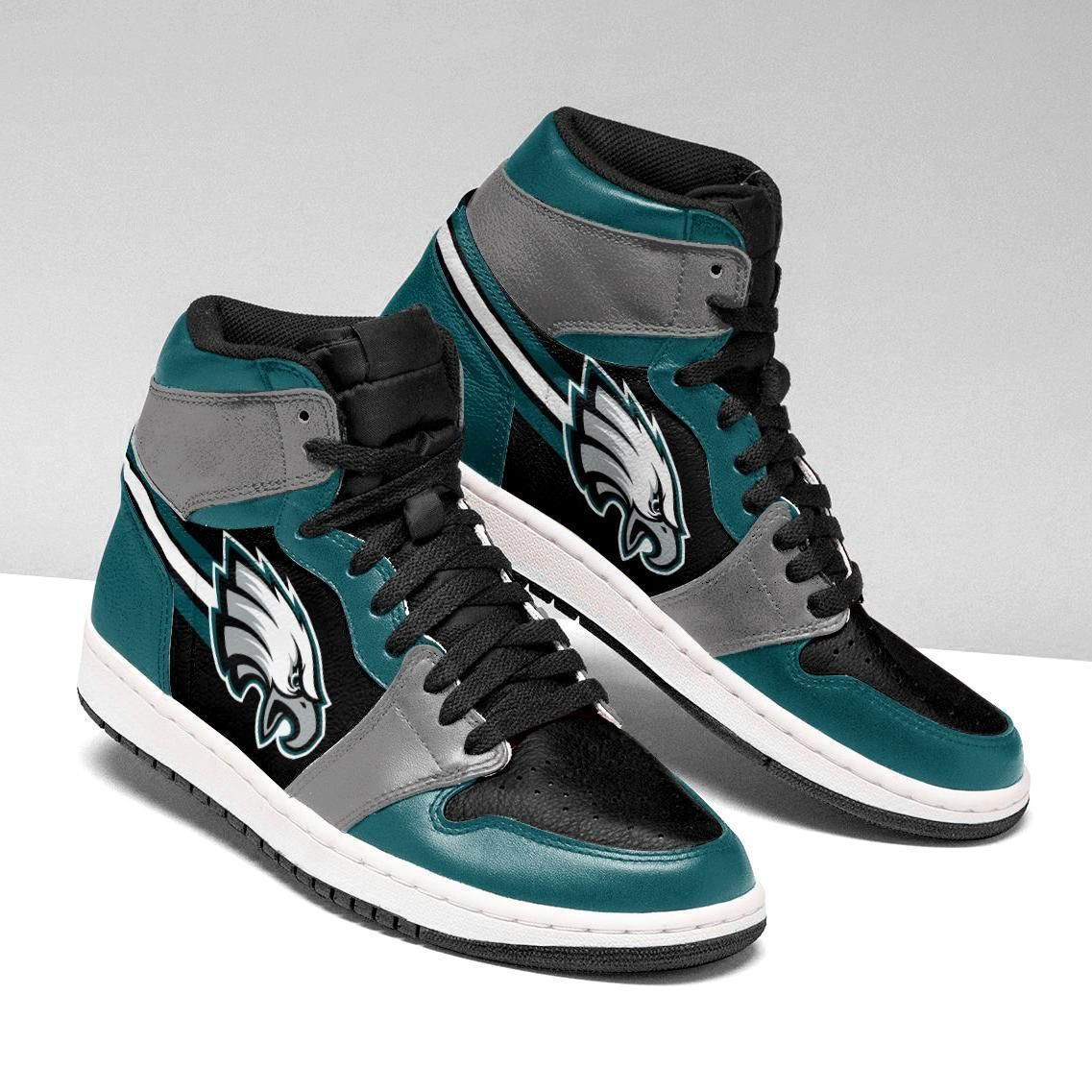 Philadelphia Eagles NFL Football Team Philadelphia Eagles Shoes Sneakers High Top Air Jordan Sneaker, Air Jordan Hightop