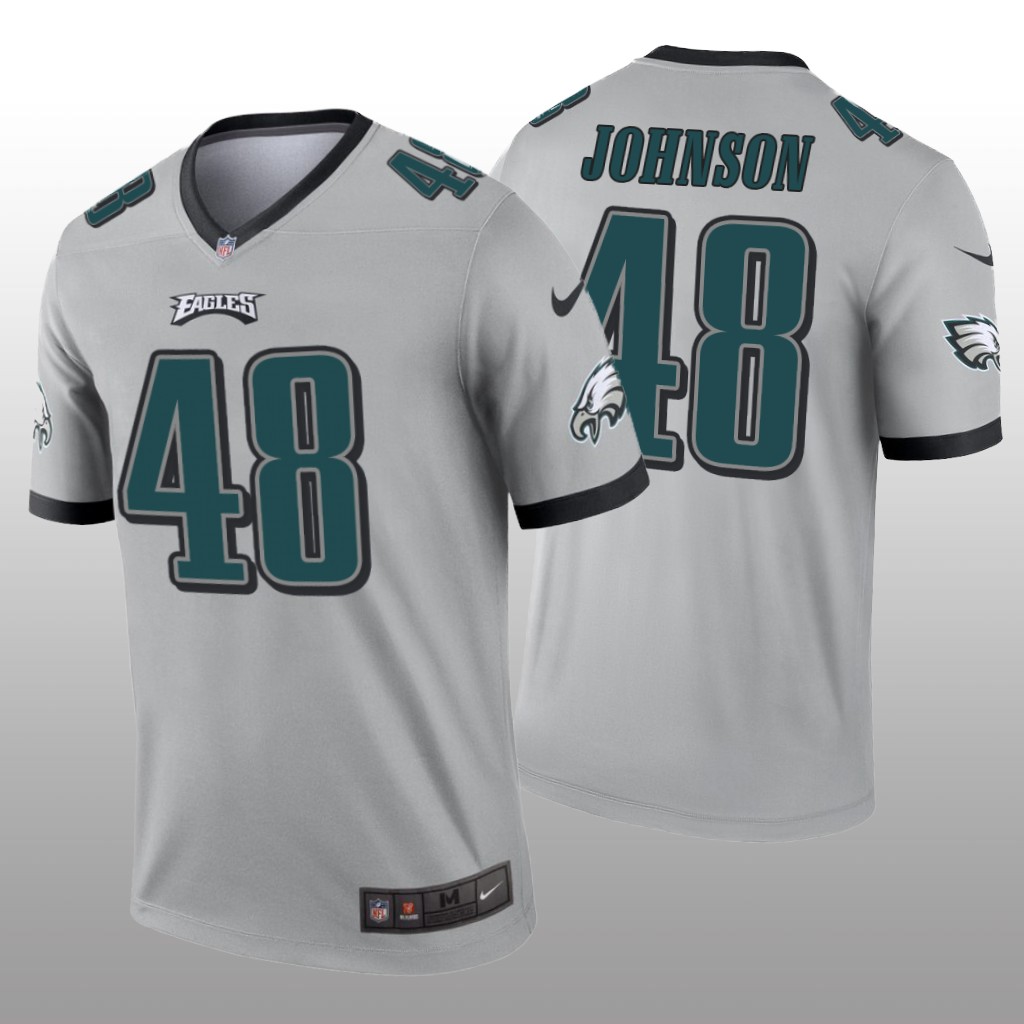 Philadelphia Eagles Patrick Johnson Silver Jersey Inverted Legend - Men's