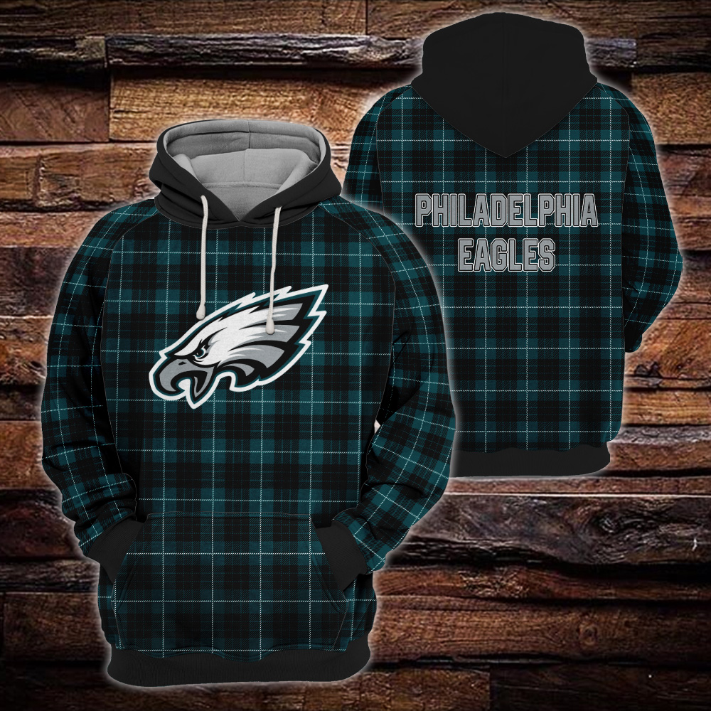 Philadelphia Eagles Plaid Hoodie 3D Gift For Fans