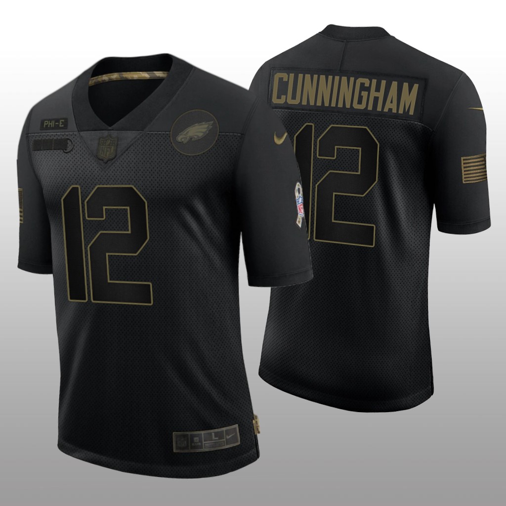 Philadelphia Eagles Randall Cunningham Black Limited Jersey 2020 Salute to Service - Men's
