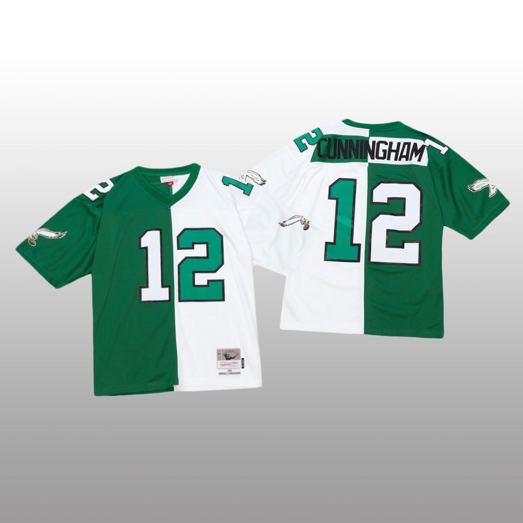 Philadelphia Eagles Randall Cunningham Kelly Green White 1990 Split Legacy - Men's