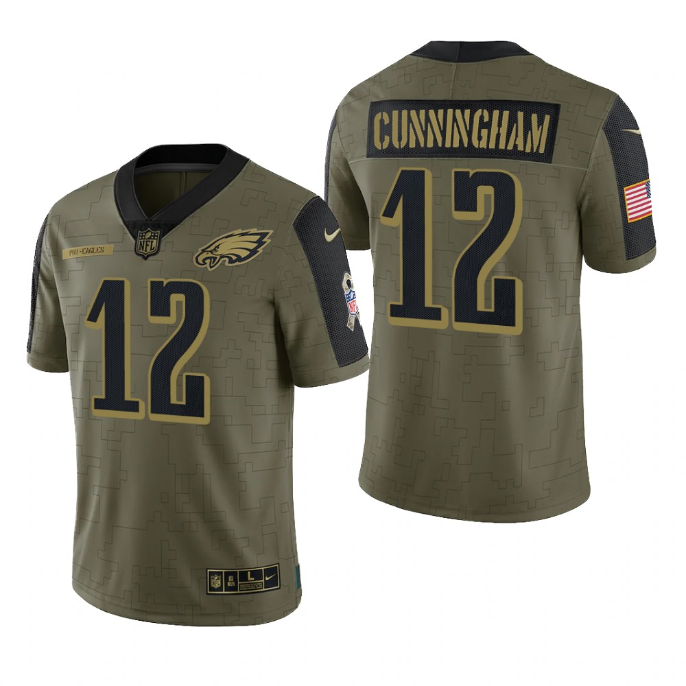 Philadelphia Eagles Randall Cunningham Olive Limited Jersey 2021 Salute To Service - Men's