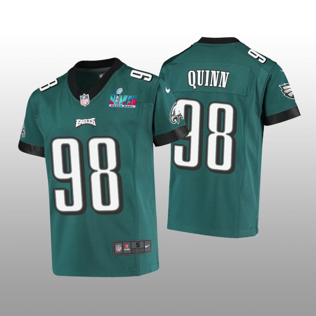 Philadelphia Eagles Robert Quinn Midnight Green Game Jersey Super Bowl LVII - Youth