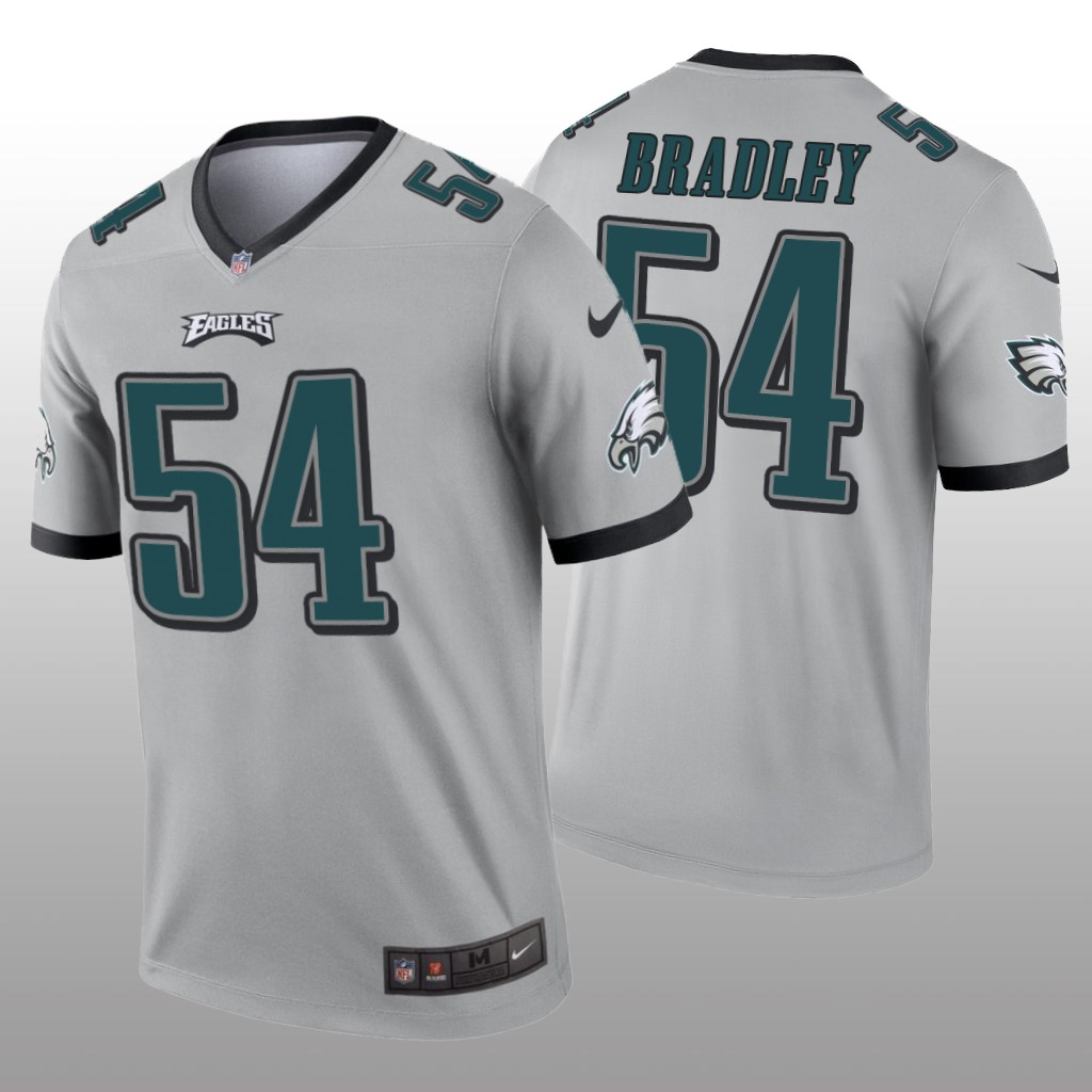 philadelphia Eagles Shaun Bradley Silver Jersey Inverted Legend - Men's