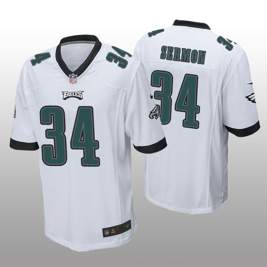 Philadelphia Eagles Trey Sermon White Jersey Game - Men's