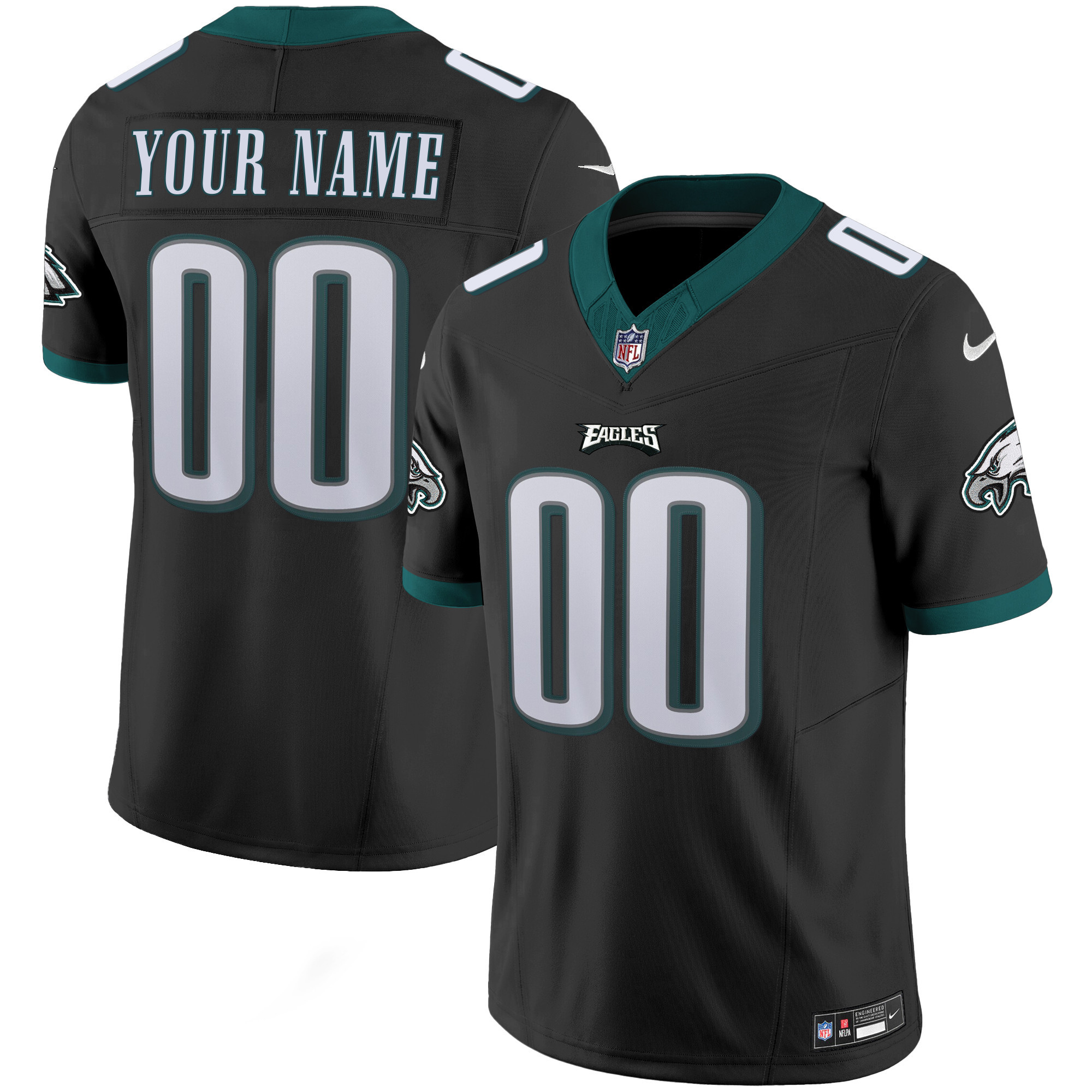 Philadelphia Eagles Vapor Limited Custom Black Jersey - All Stitched