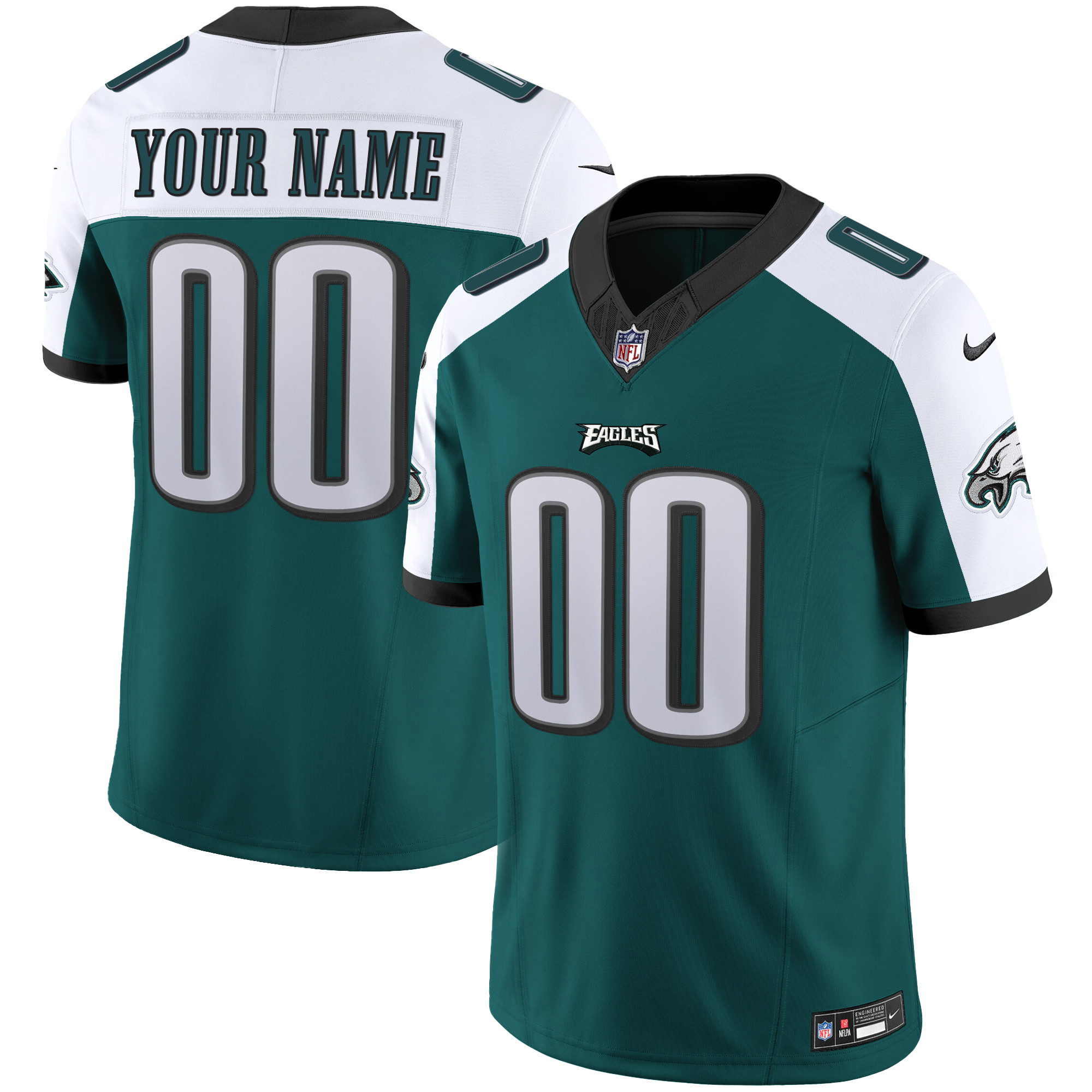 Philadelphia Eagles Vapor Limited Custom Midnight Alternate Jersey - All Stitched