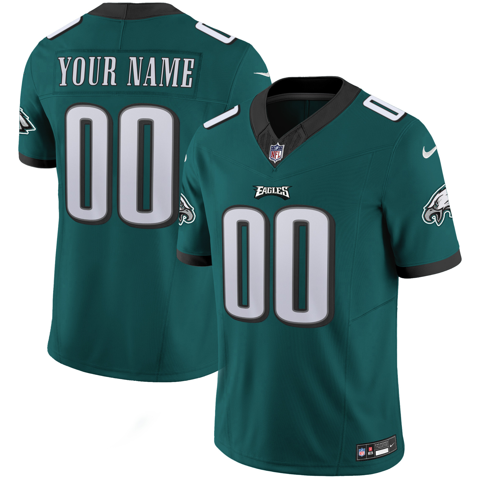 Philadelphia Eagles Vapor Limited Custom Midnight Green Jersey - All Stitched
