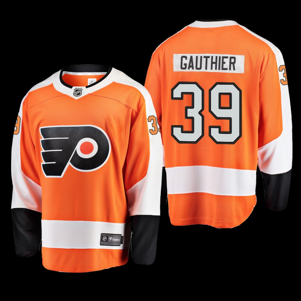 Philadelphia Flyers #39 Cutter Gauthier Orange Home 2022 NHL Draft Jersey