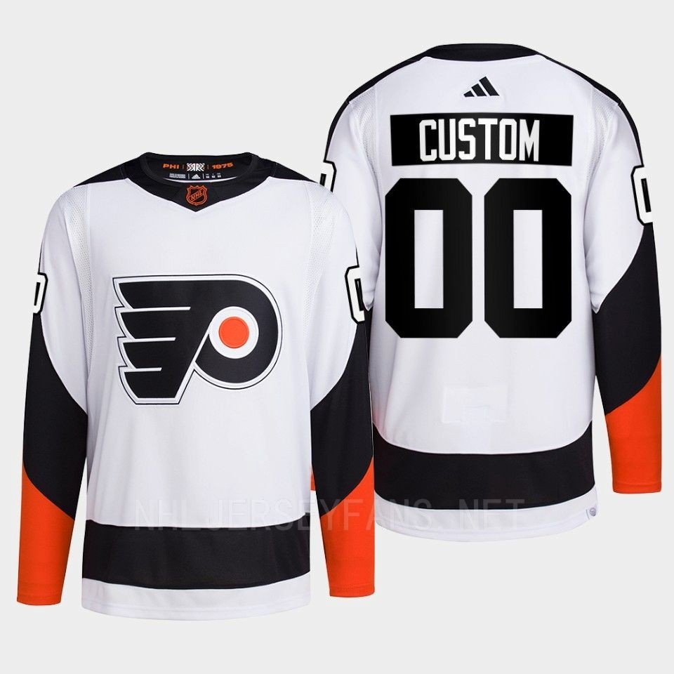 Philadelphia Flyers 2022 Reverse Retro 2.0 Custom 00 White Primegreen Stitched Jersey Men’s