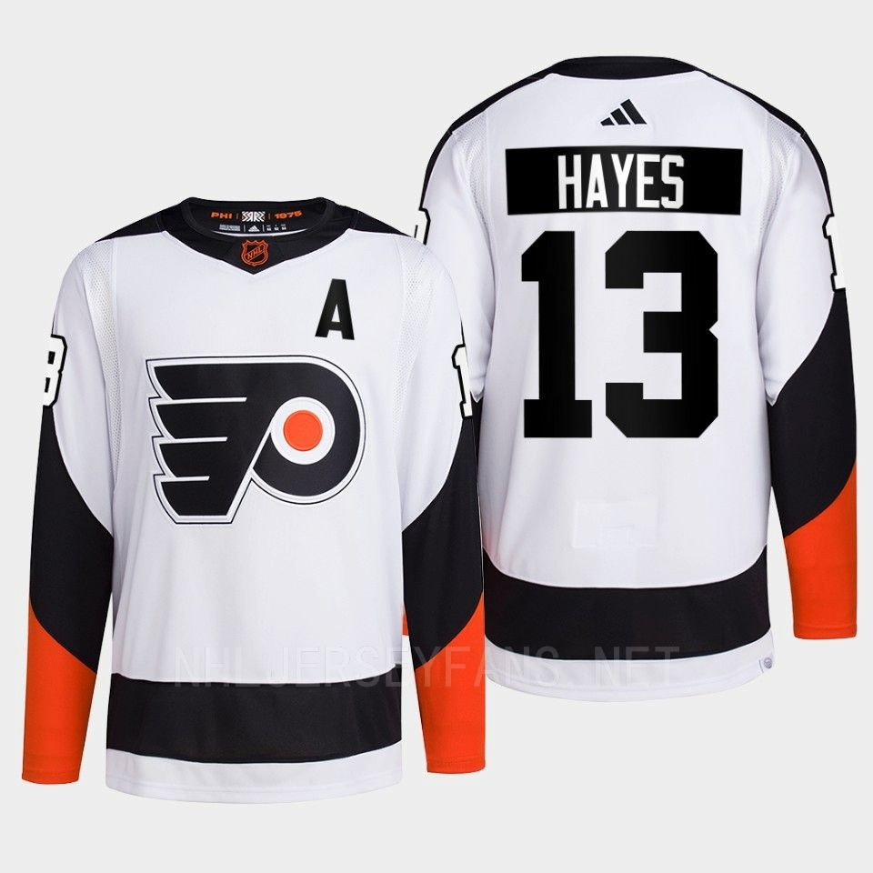 Philadelphia Flyers 2022 Reverse Retro 2.0 Kevin Hayes 13 White Primegreen Stitched Jersey Men’s