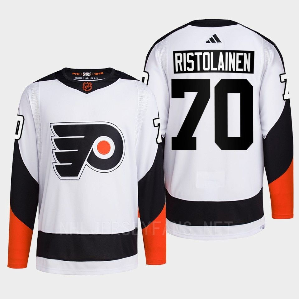 Philadelphia Flyers 2022 Reverse Retro 2.0 Rasmus Ristolainen 70 White Primegreen Stitched Jersey Men’s