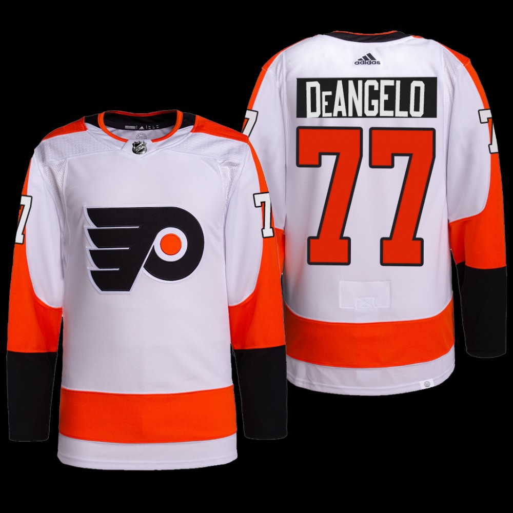 Philadelphia Flyers Tony DeAngelo Primegreen Jersey White Away Uniform