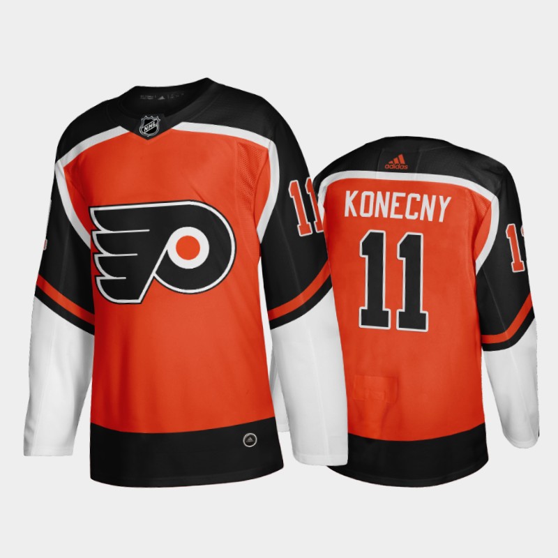 Philadelphia Flyers Travis Konecny #11 2021 Reverse Retro Orange Fourth Jersey