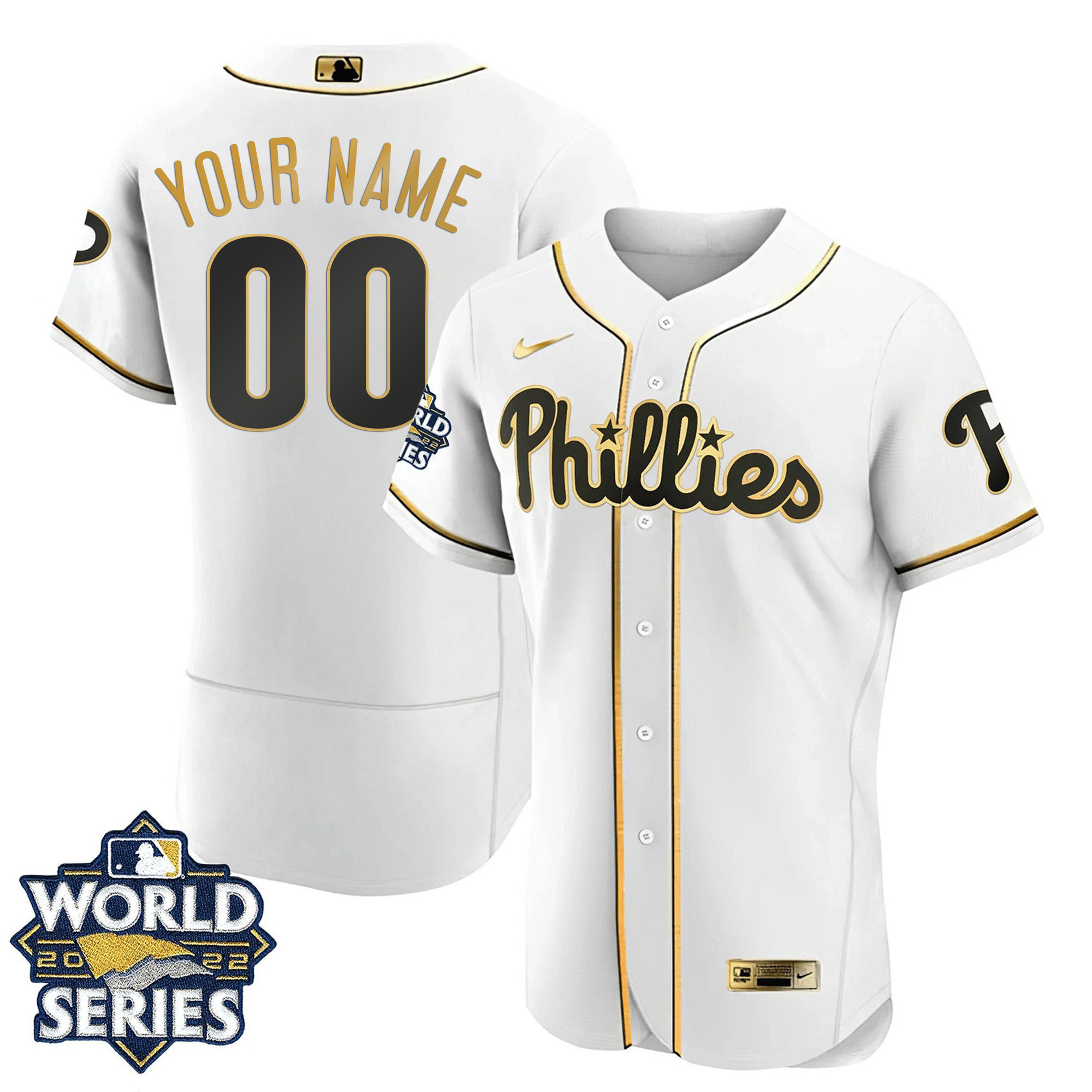 Philadelphia Phillies 2022 World Series Custom Flex White Jersey - All Stitched