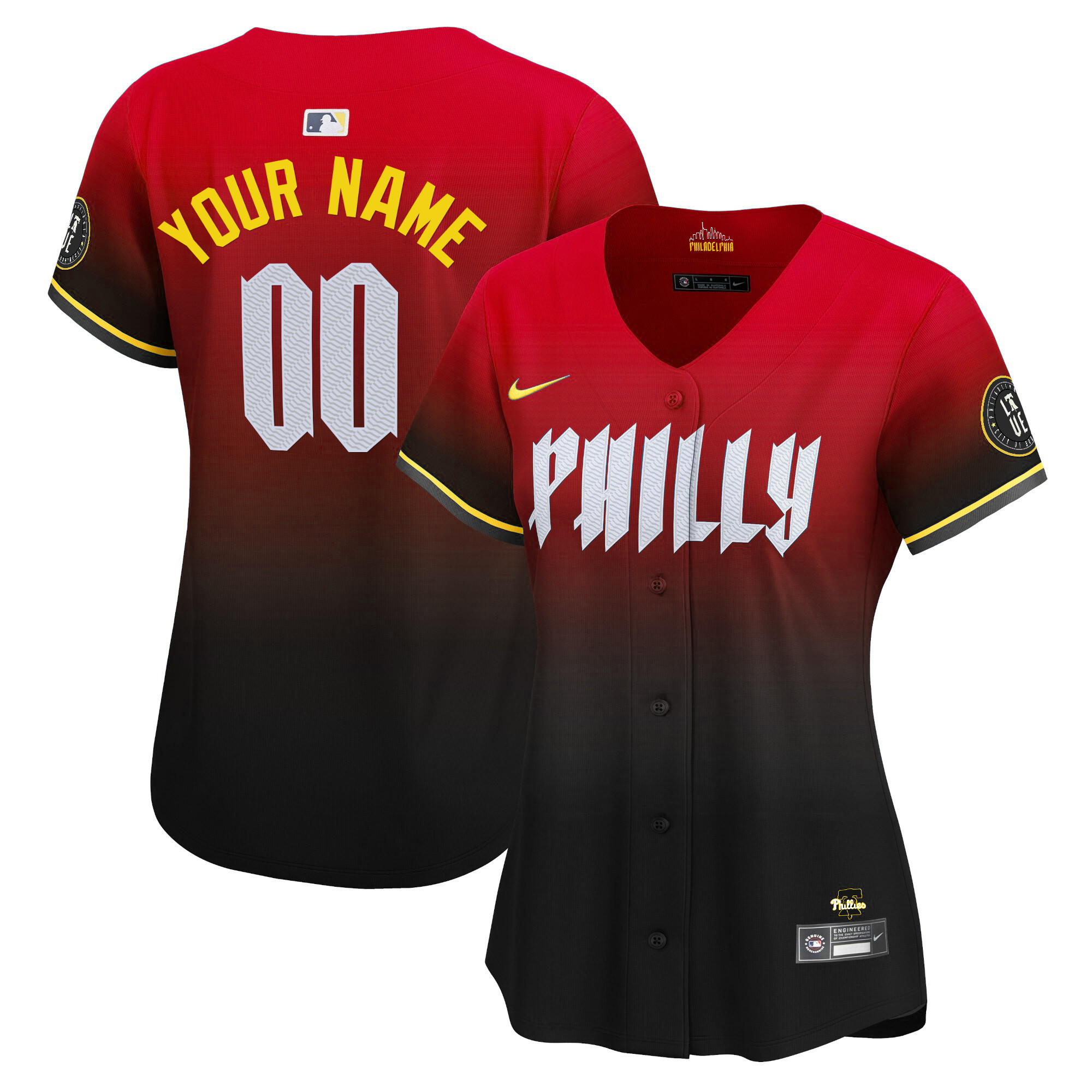 Philadelphia Phillies 2024 City Connect Vapor Premier Limited Custtom Red Jersey - All Stitched