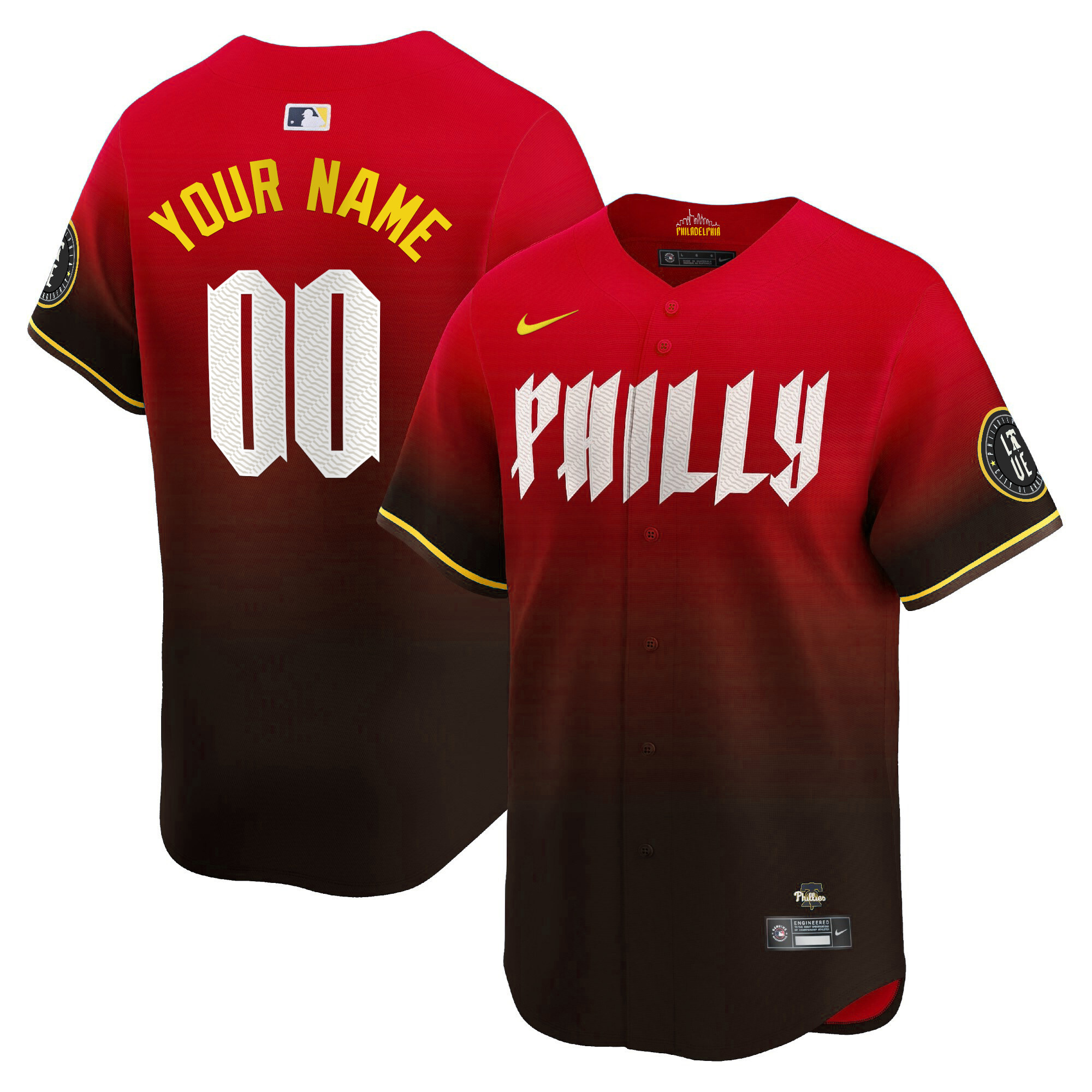 Philadelphia Phillies 2024 City Connect Vapor Premier Limited Custtom Red Jersey - All Stitched