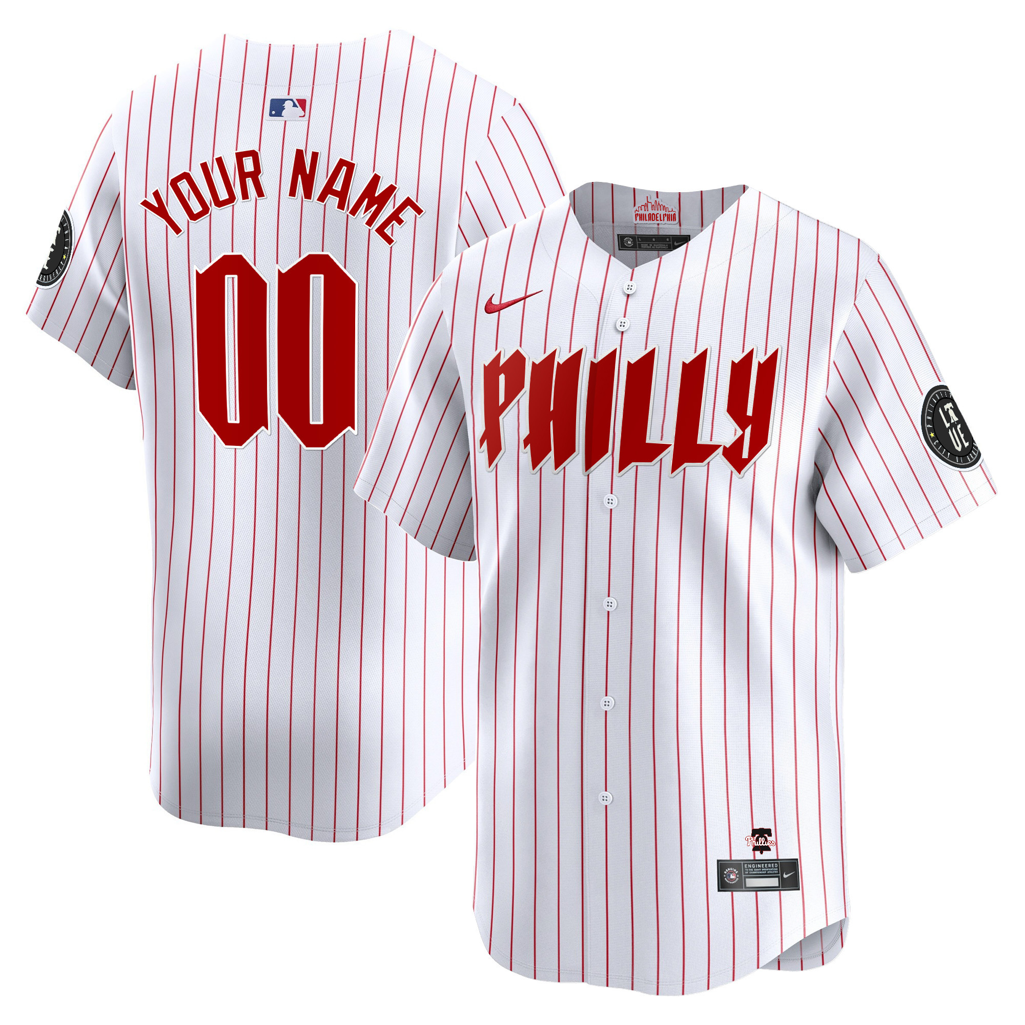 Philadelphia Phillies 2024 City Connect Vapor Premier Limited Custtom White Jersey - All Stitched